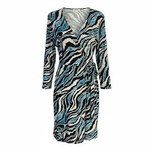 Chic Zebra Print Long Sleeve Dress